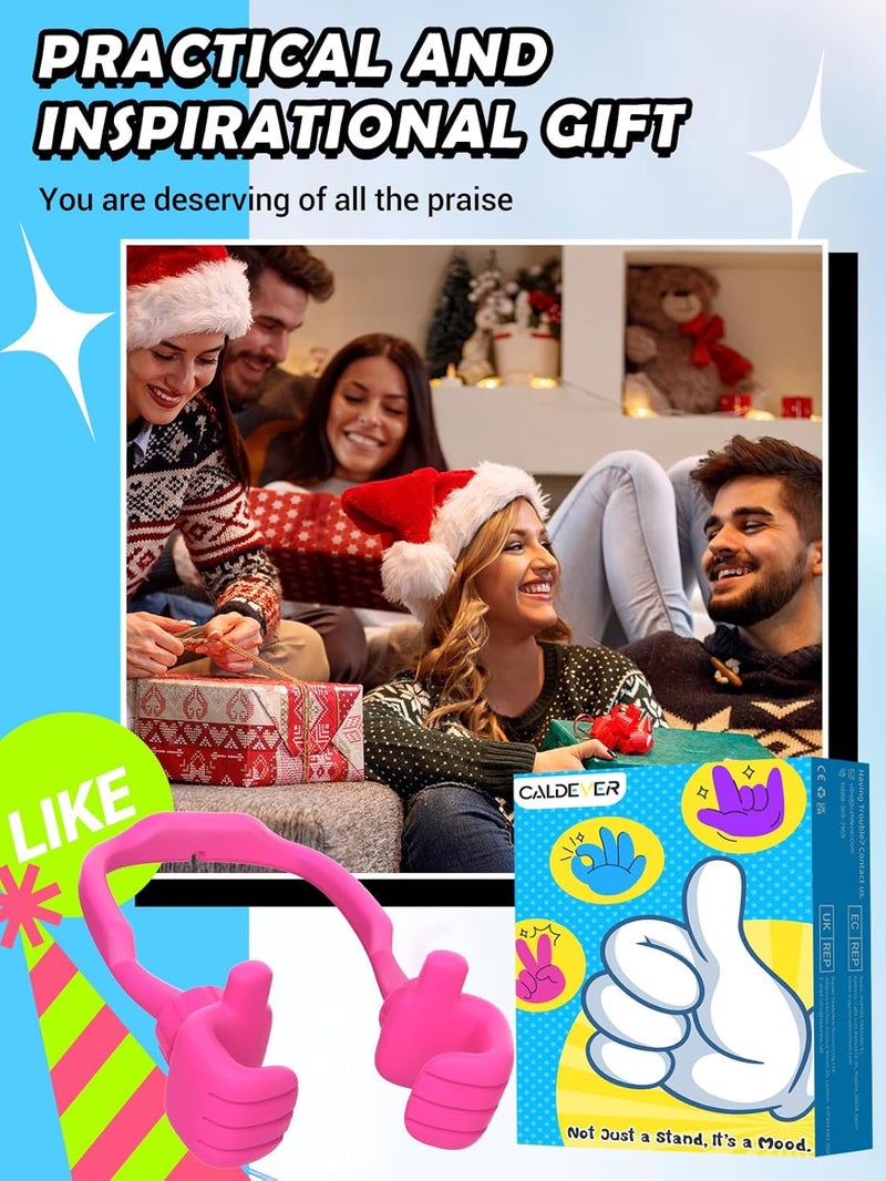 CALDEVER Stocking Stuffers for Teens Girls Boys Adults Cell Phone Stand: UPGRADE Adjustable Thumbs Up Lazy Phone Holder for Desk Cool Gadgets Fun Birthday Gift Ideas for Kids Teenager Women Gifts for Christmas - Image 3